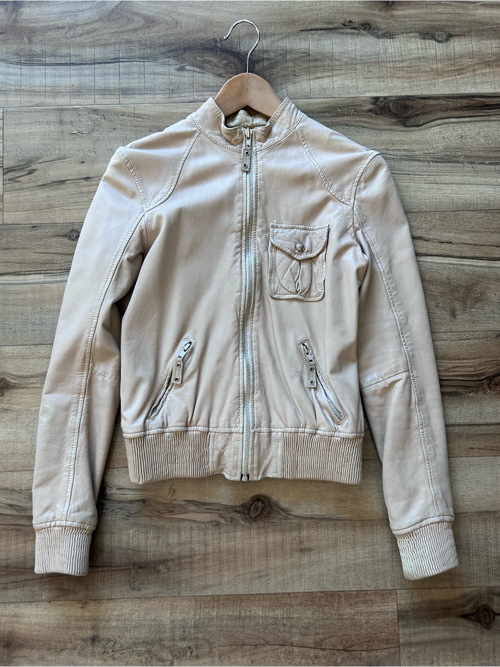 Pink Tartan Light Pink Zip Bomber Jacket